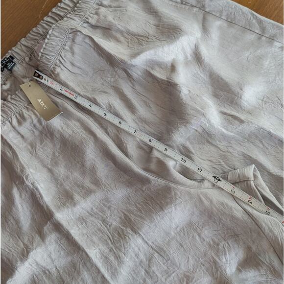 NWT J.Crew Sage Gray Stratus Textured Satin Wide Leg Pants CC472, size XL - Picture 7 of 9